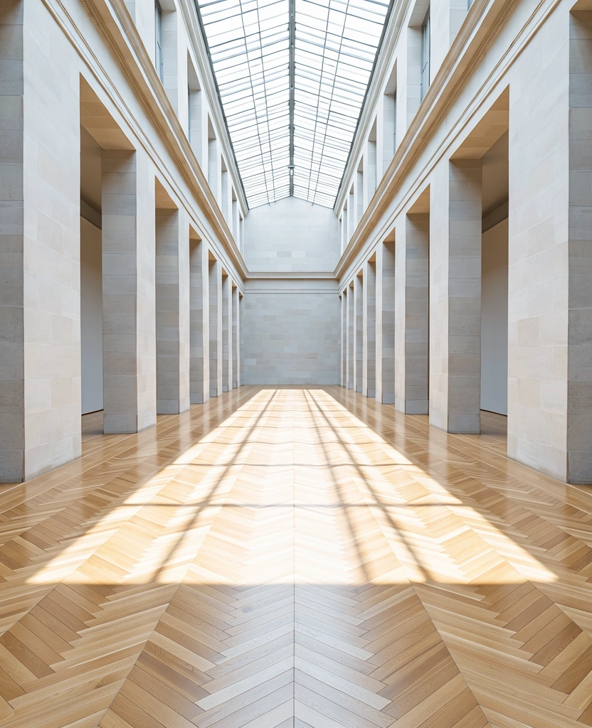 Innenansicht einer leeren Galerie