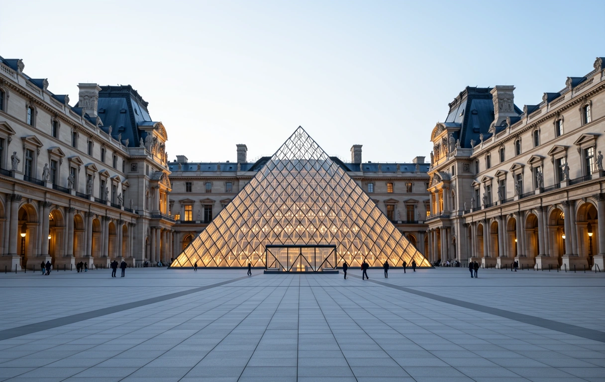 Louvre Pyramide bei Dämmerung